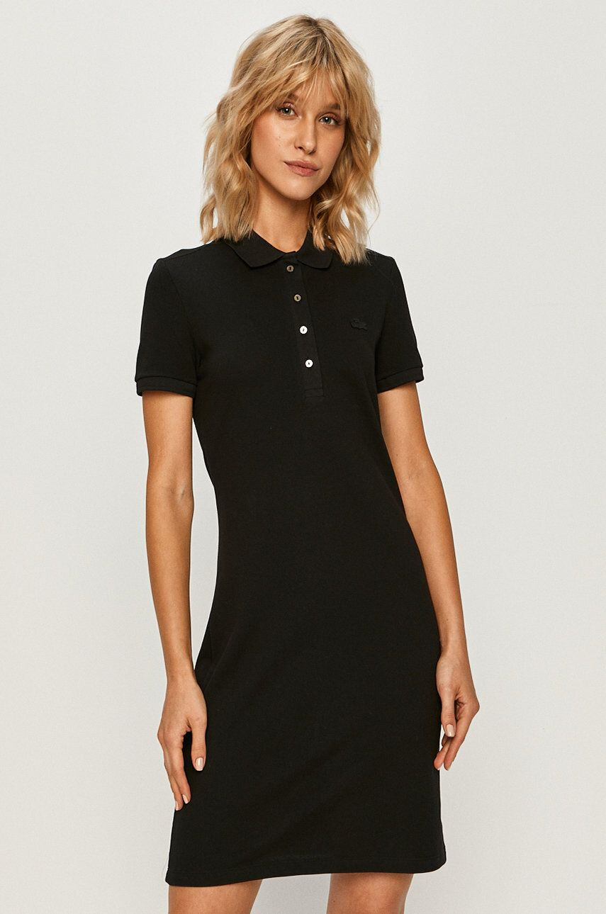 Lacoste Rochie culoarea negru mini model drept EF5473-001 - Pled.ro