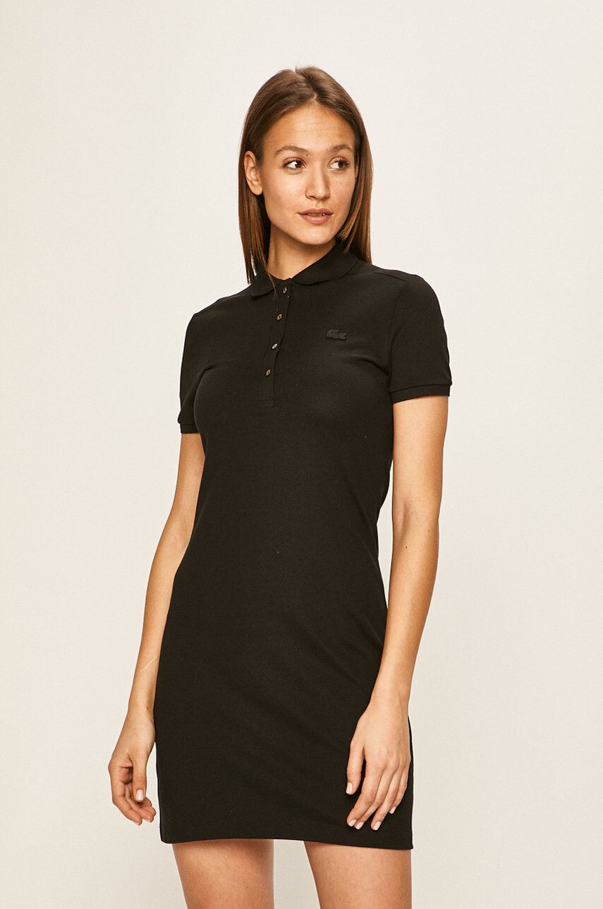 Lacoste Rochie culoarea negru mini model drept EF5473-001 - Pled.ro