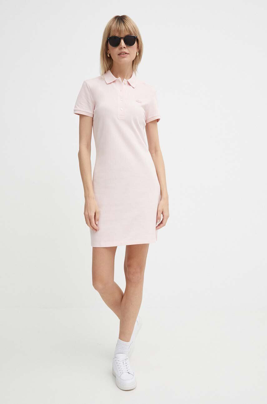 Lacoste rochie EF5473-ADY culoarea roz mini mulata EF5473.-ADY - Pled.ro