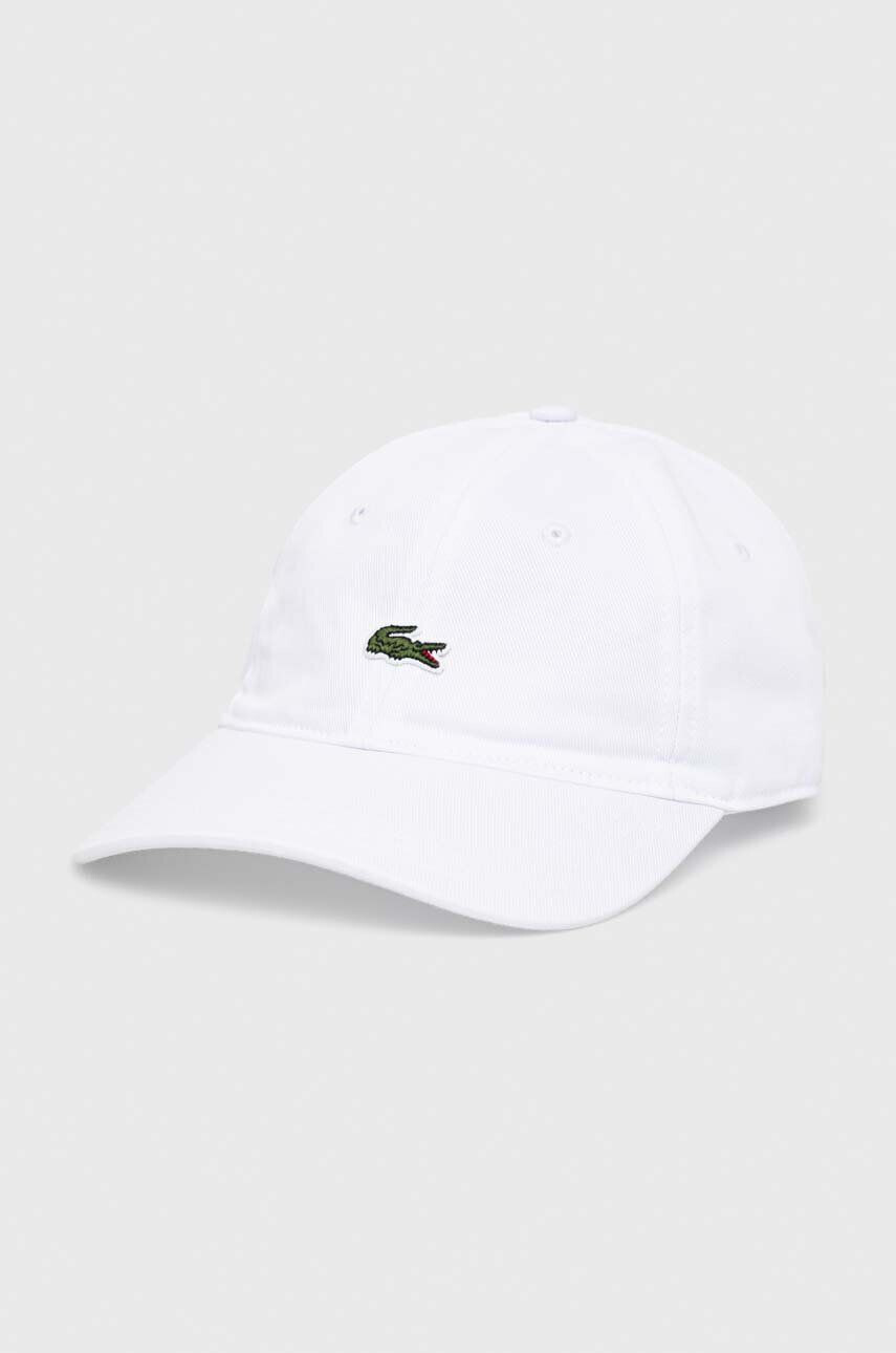 Lacoste șapcă de baseball din bumbac culoarea alb cu imprimeu RK0491-031 - Pled.ro