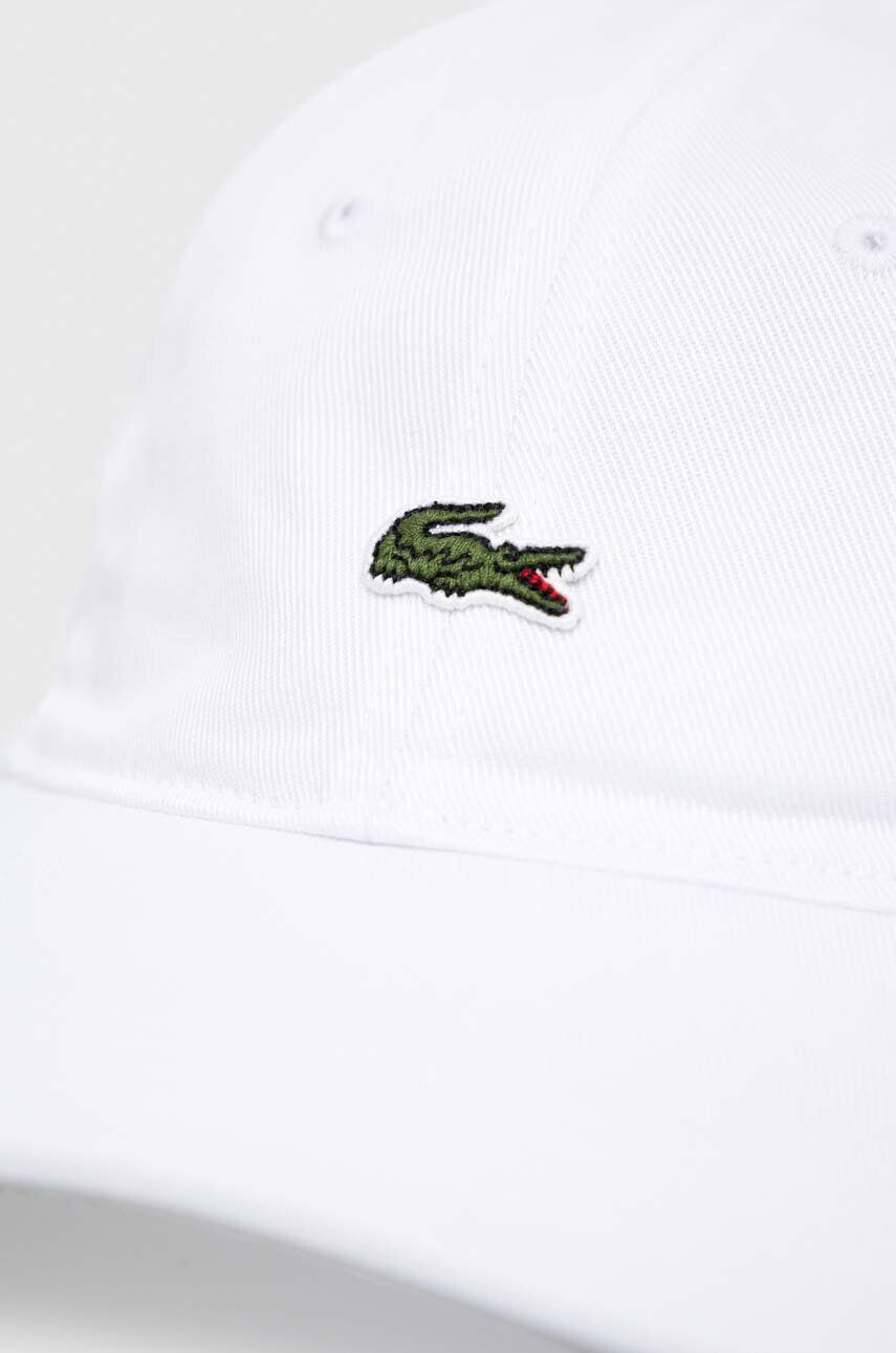 Lacoste șapcă de baseball din bumbac culoarea alb cu imprimeu RK0491-031 - Pled.ro