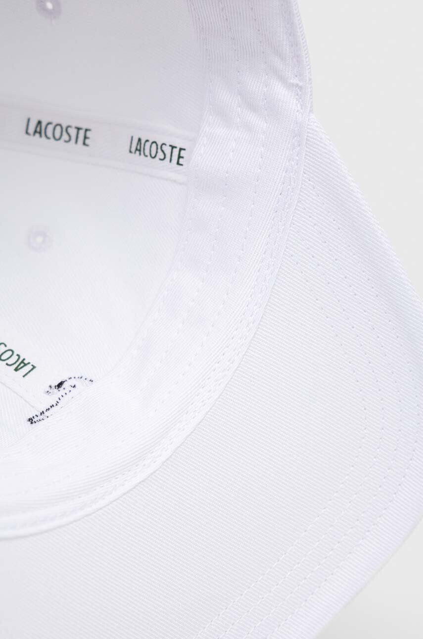 Lacoste șapcă de baseball din bumbac culoarea alb cu imprimeu RK0491-031 - Pled.ro