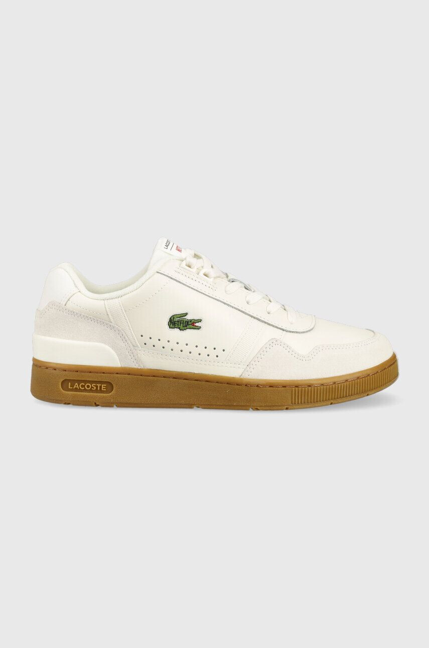 Lacoste sneakers din piele x Netflix T-Clip Leather Trainers culoarea bej 45SMA0134 - Pled.ro