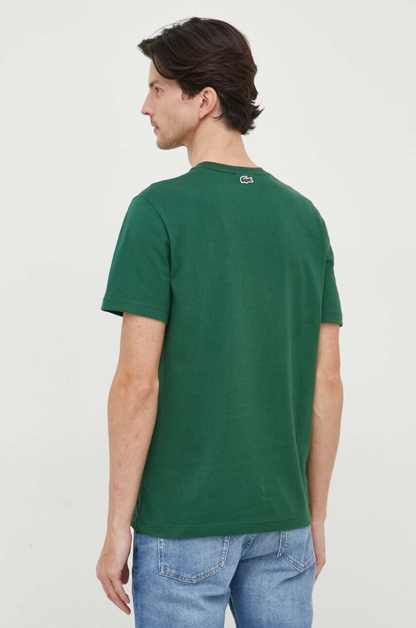 Lacoste tricou din bumbac culoarea verde cu imprimeu - Pled.ro