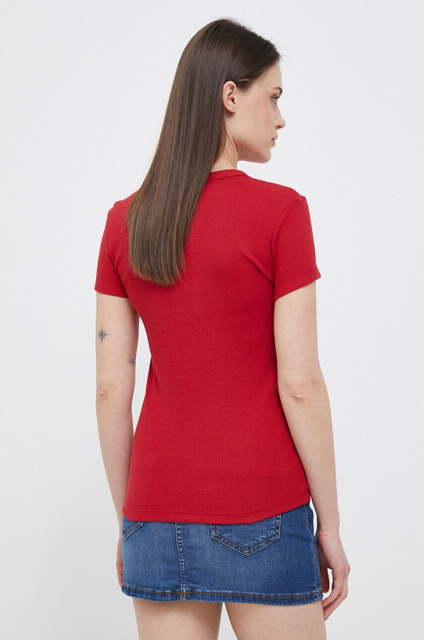 Lacoste tricou din bumbac culoarea rosu - Pled.ro