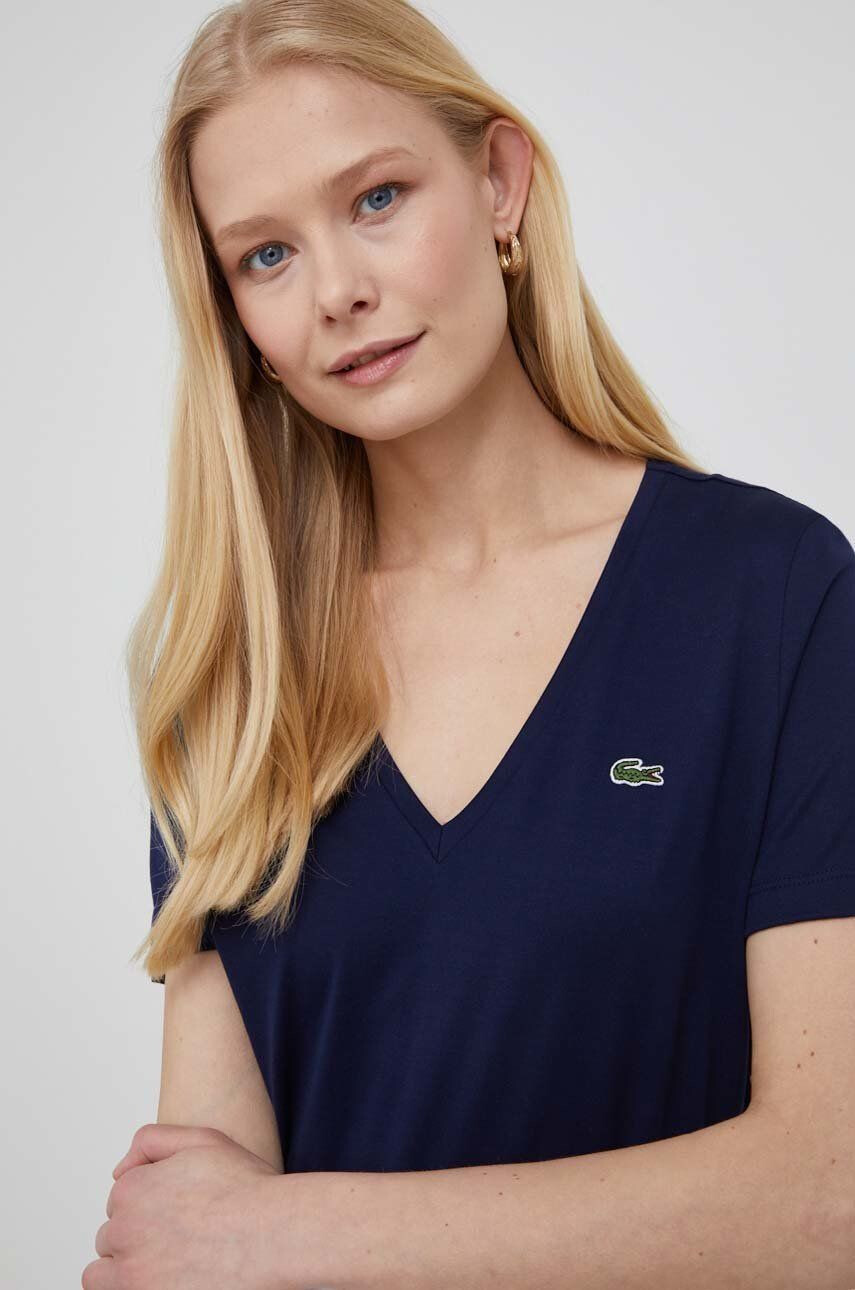 Lacoste tricou din bumbac culoarea albastru marin TF8392-CPM - Pled.ro