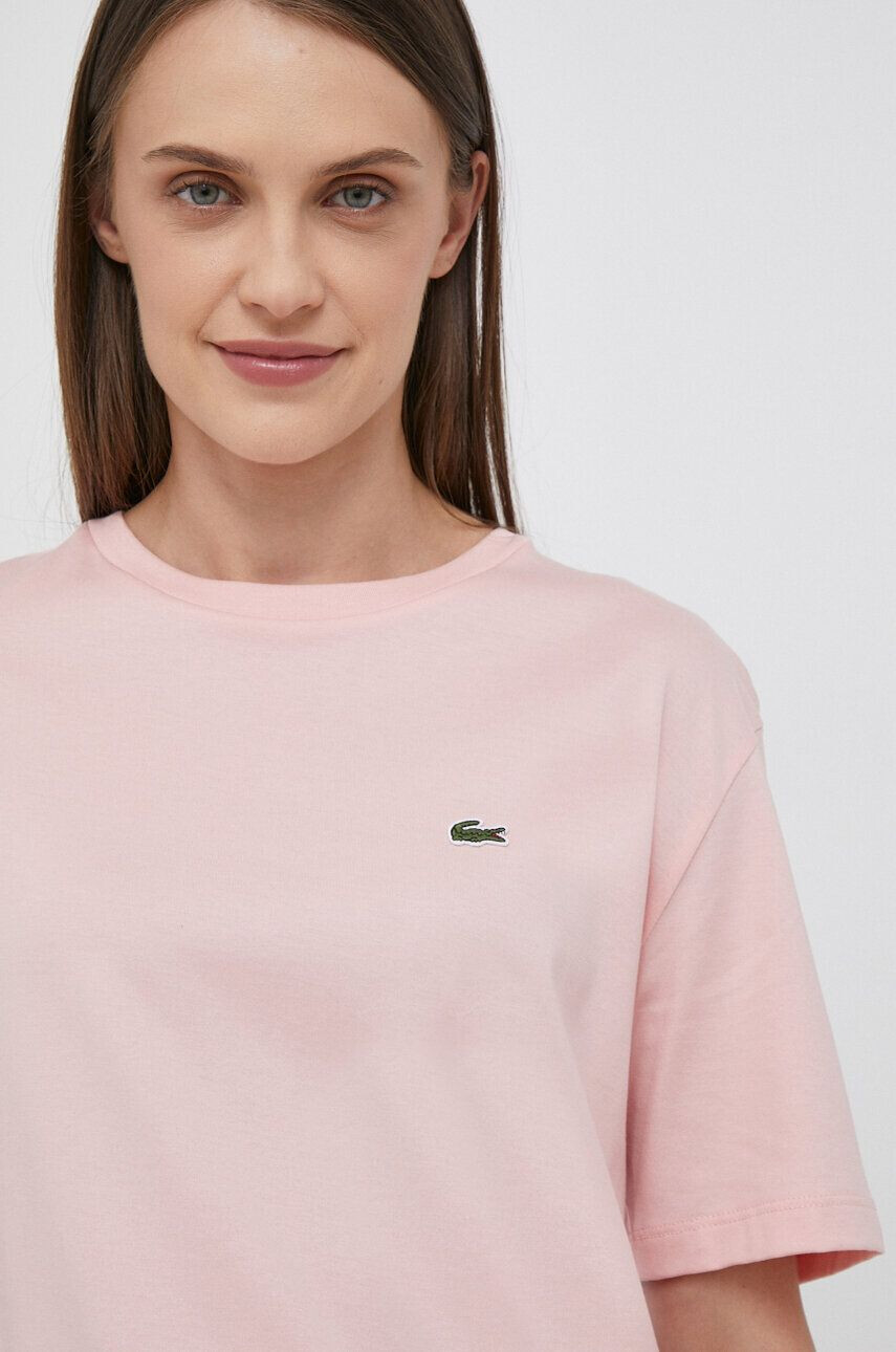 Lacoste tricou din bumbac culoarea roz - Pled.ro