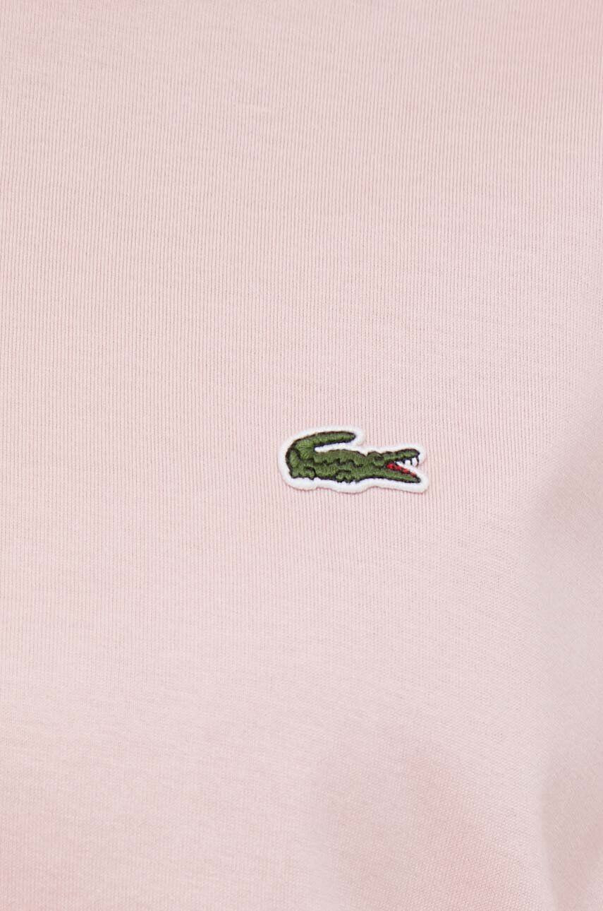 Lacoste tricou din bumbac culoarea roz - Pled.ro