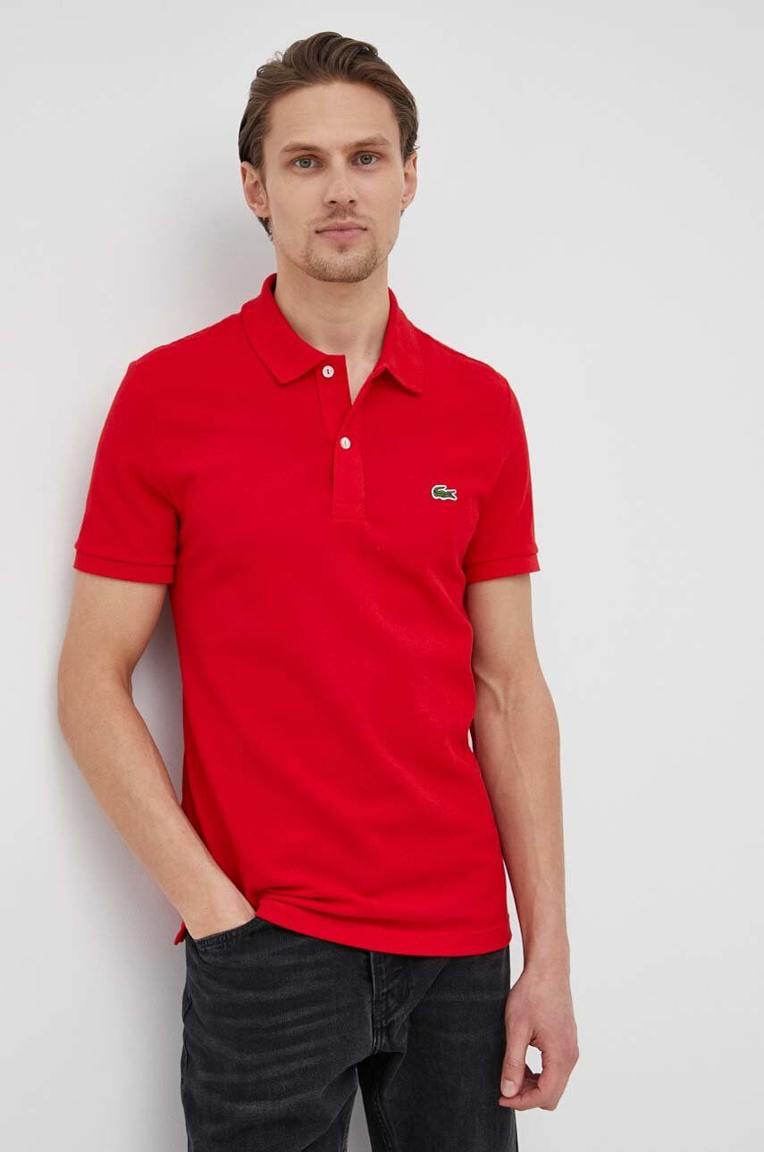 Lacoste polo de bumbac culoarea rosu neted PH4012-001 - Pled.ro