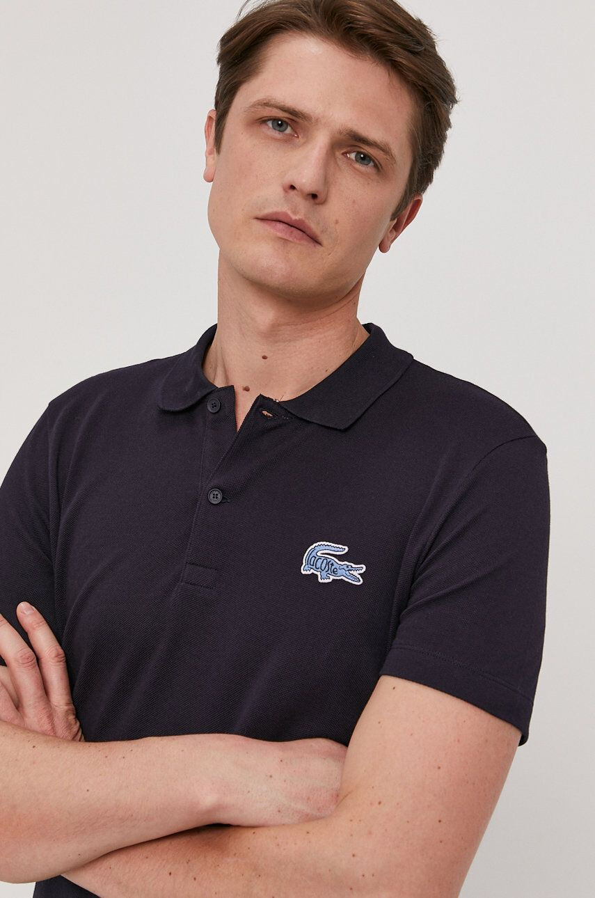 Lacoste polo de bumbac culoarea albastru marin neted PH4012-001 - Pled.ro