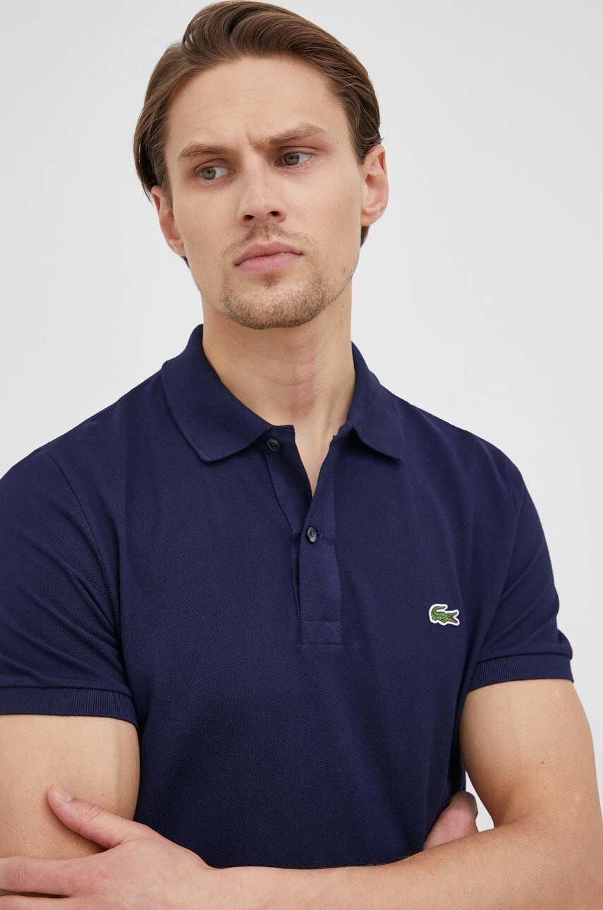 Lacoste polo de bumbac culoarea albastru marin neted PH4012-001 - Pled.ro