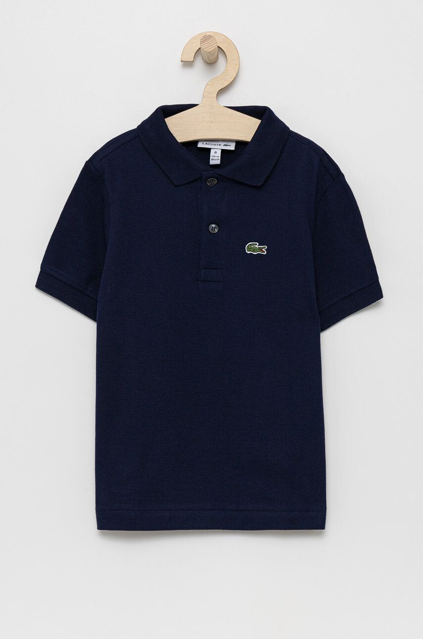 Lacoste tricouri polo din bumbac pentru copii culoarea albastru marin neted - Pled.ro