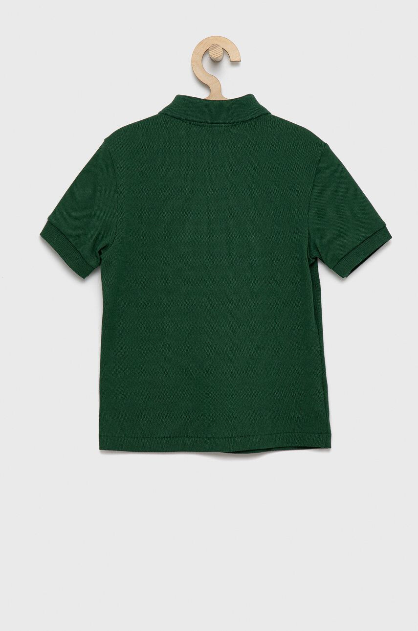 Lacoste tricouri polo din bumbac pentru copii culoarea verde neted - Pled.ro