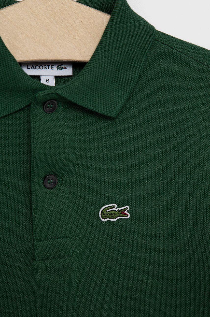 Lacoste tricouri polo din bumbac pentru copii culoarea verde neted - Pled.ro