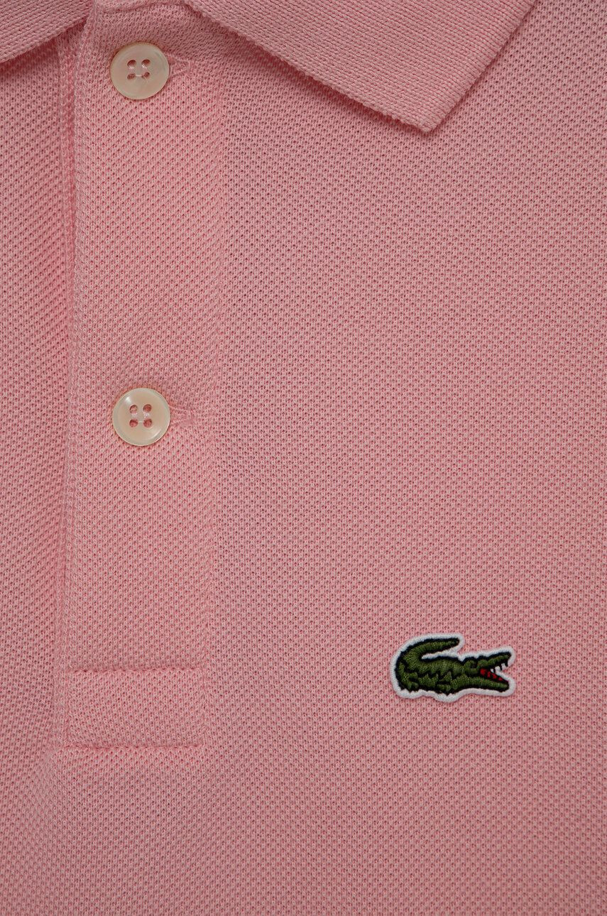 Lacoste tricouri polo din bumbac pentru copii culoarea roz neted - Pled.ro