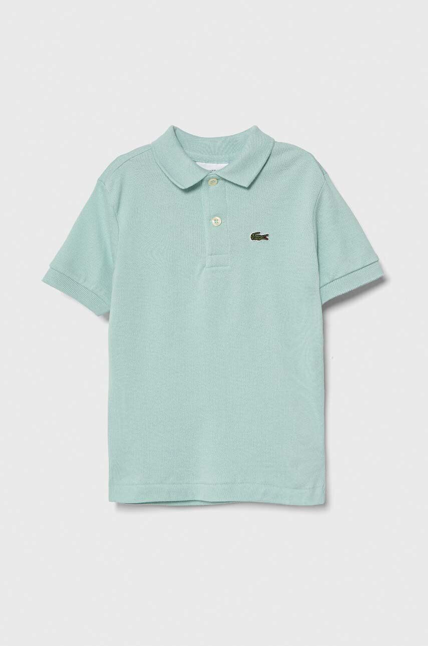 Lacoste tricouri polo din bumbac pentru copii culoarea turcoaz neted - Pled.ro