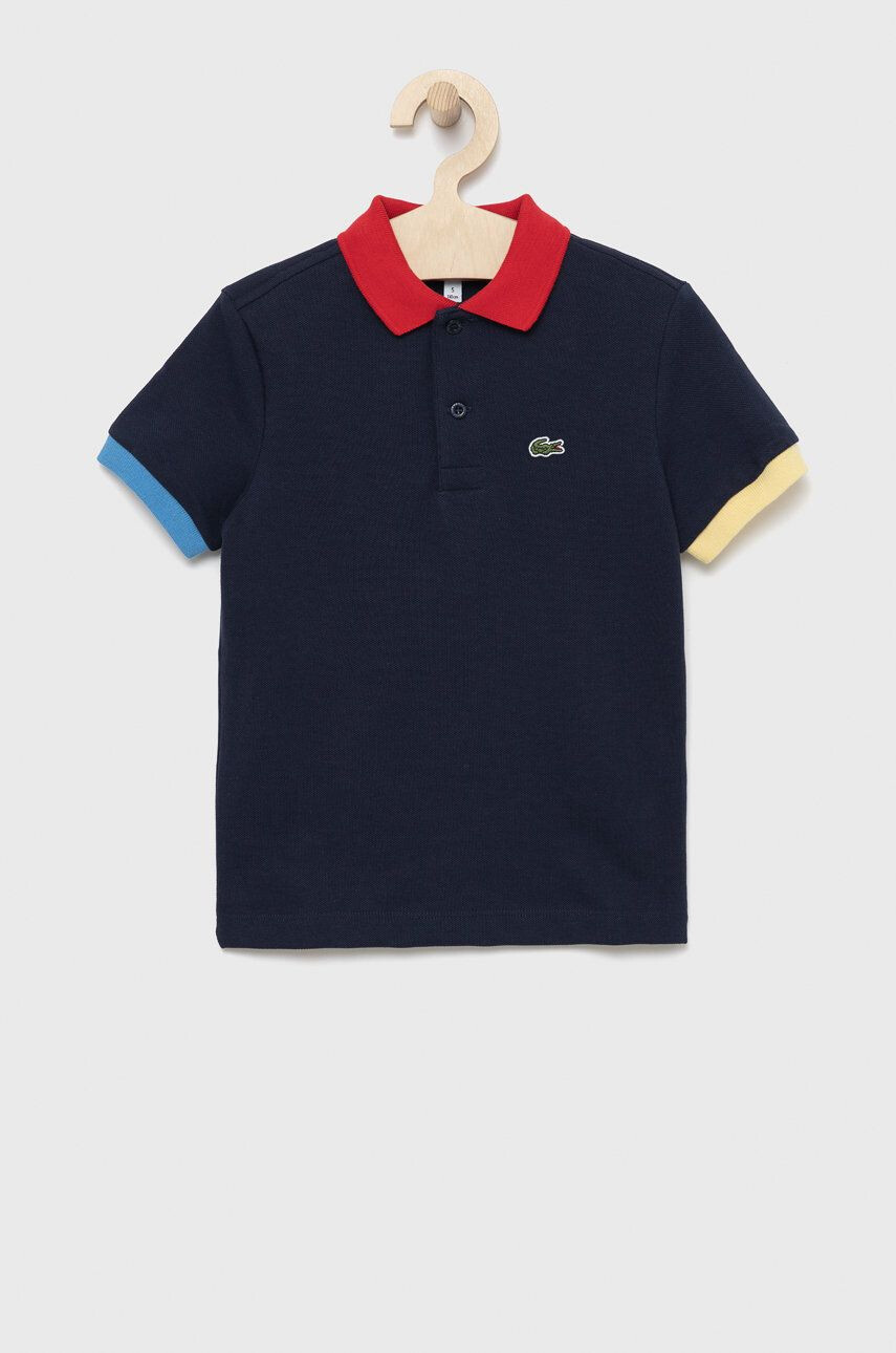 Lacoste tricouri polo din bumbac pentru copii culoarea albastru marin - Pled.ro