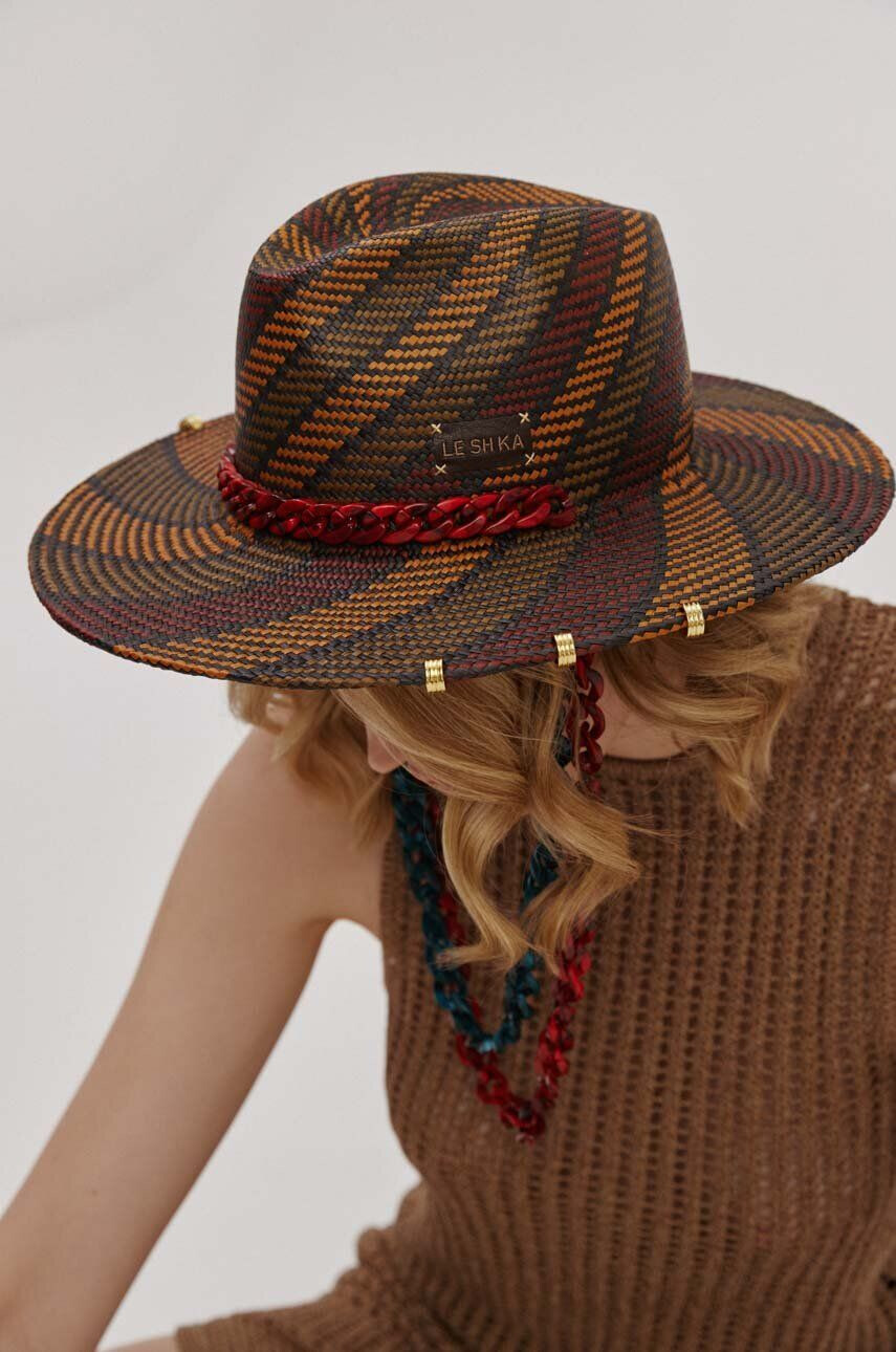 LE SH KA headwear palarie Double Chain Red Fedora - Pled.ro