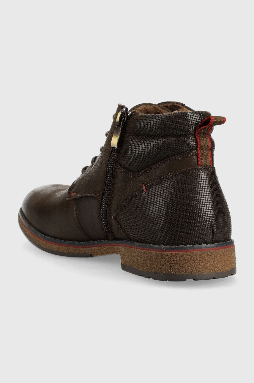 Lee Cooper pantofi inalti de piele barbati culoarea maro - Pled.ro