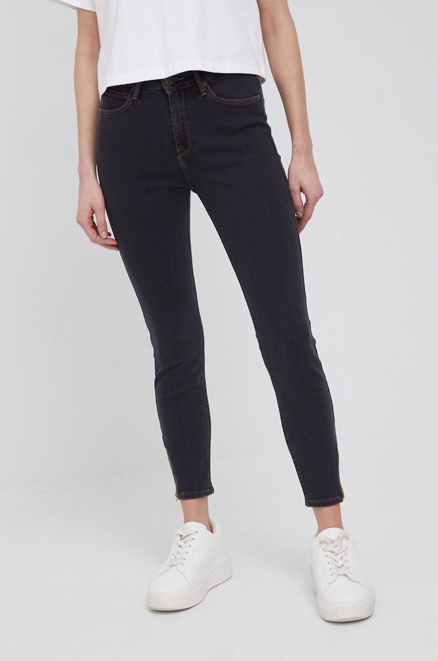 Lee jeansi Scarlett High Zip Washed Black - Pled.ro