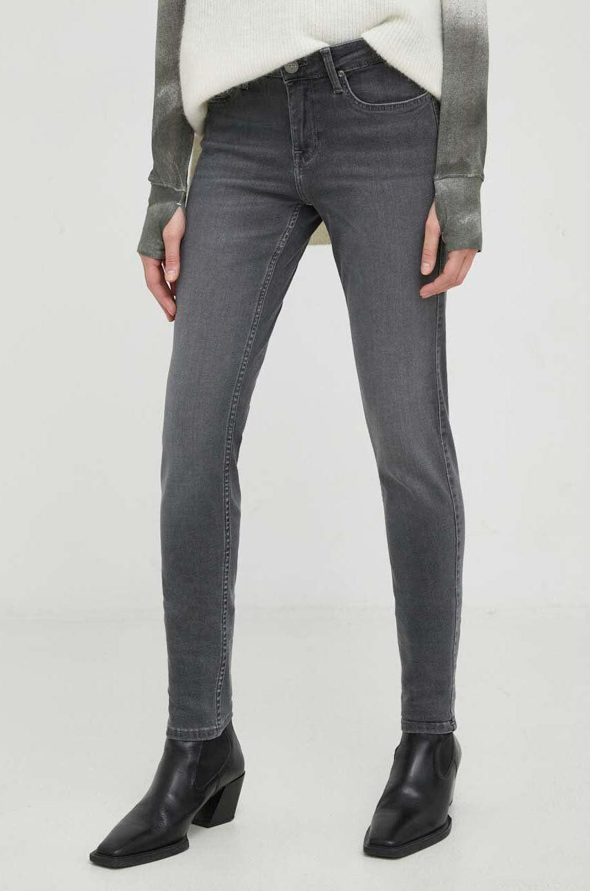 Lee jeansi Scarlett Washed Grey femei medium waist - Pled.ro