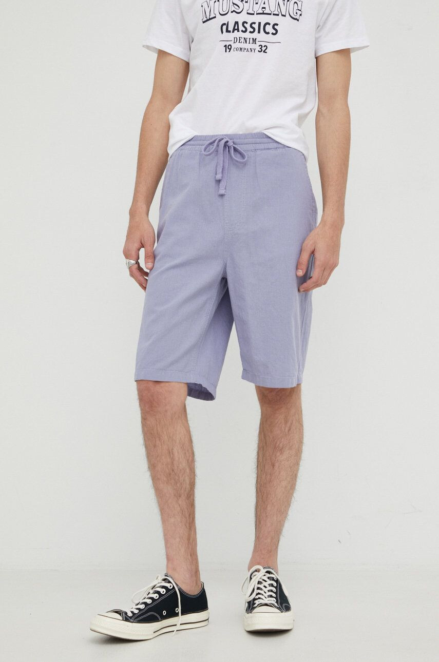 Lee pantaloni scurți din amestec de in Relaxed Drawstring S Misty Lilac barbati culoarea violet - Pled.ro