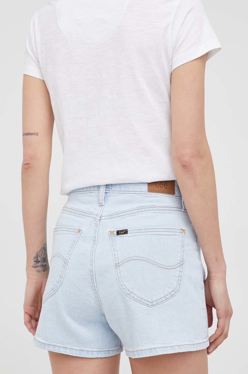 Lee pantaloni scurti jeans femei neted high waist - Pled.ro