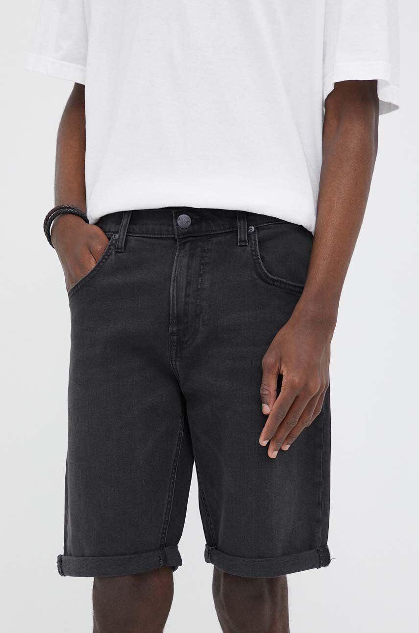 Lee pantaloni scurti jeans barbati culoarea negru - Pled.ro