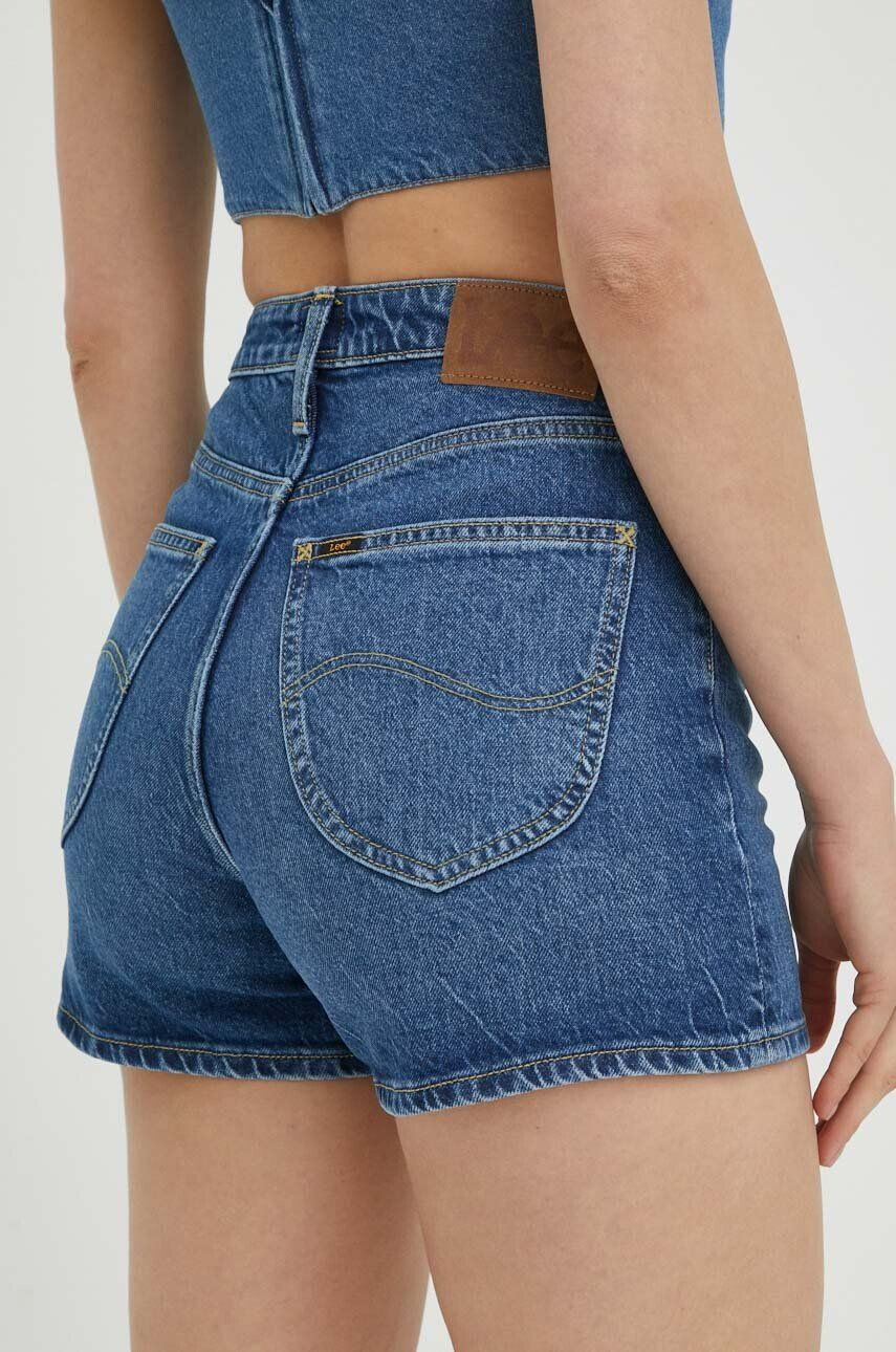 Lee pantaloni scurti jeans Carol femei neted high waist - Pled.ro