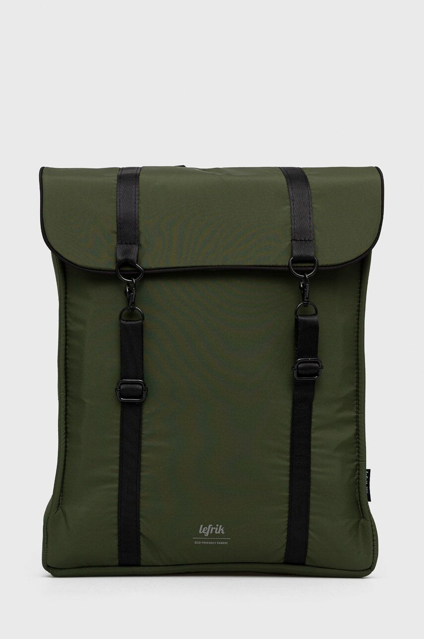 Lefrik Rucsac bărbați culoarea verde mare material neted - Pled.ro