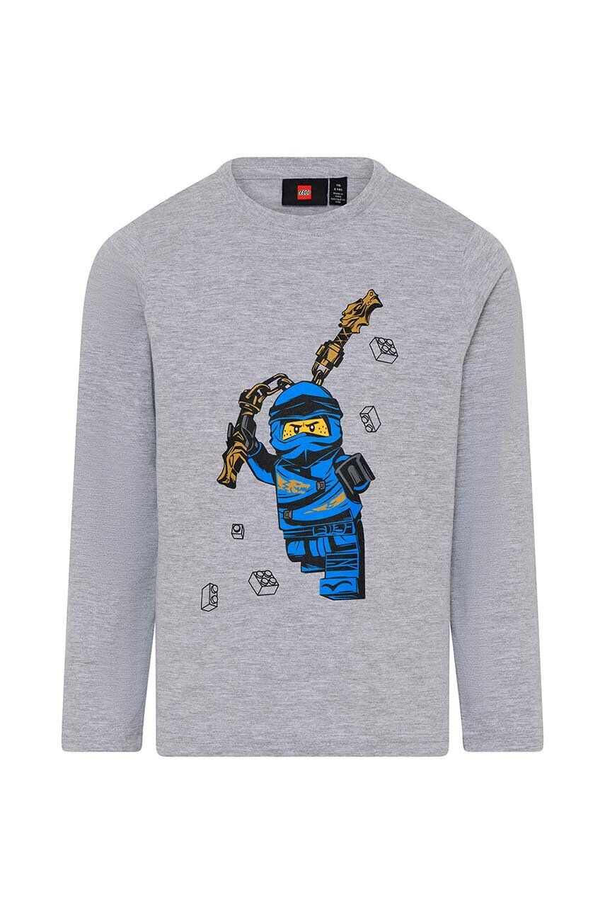 Lego pijamale de bumbac pentru copii x Ninjago culoarea gri cu imprimeu - Pled.ro