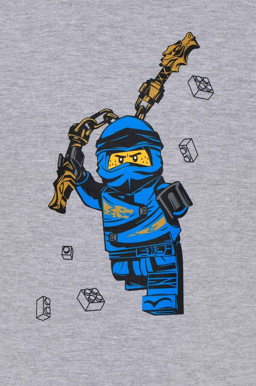 Lego pijamale de bumbac pentru copii x Ninjago culoarea gri cu imprimeu - Pled.ro