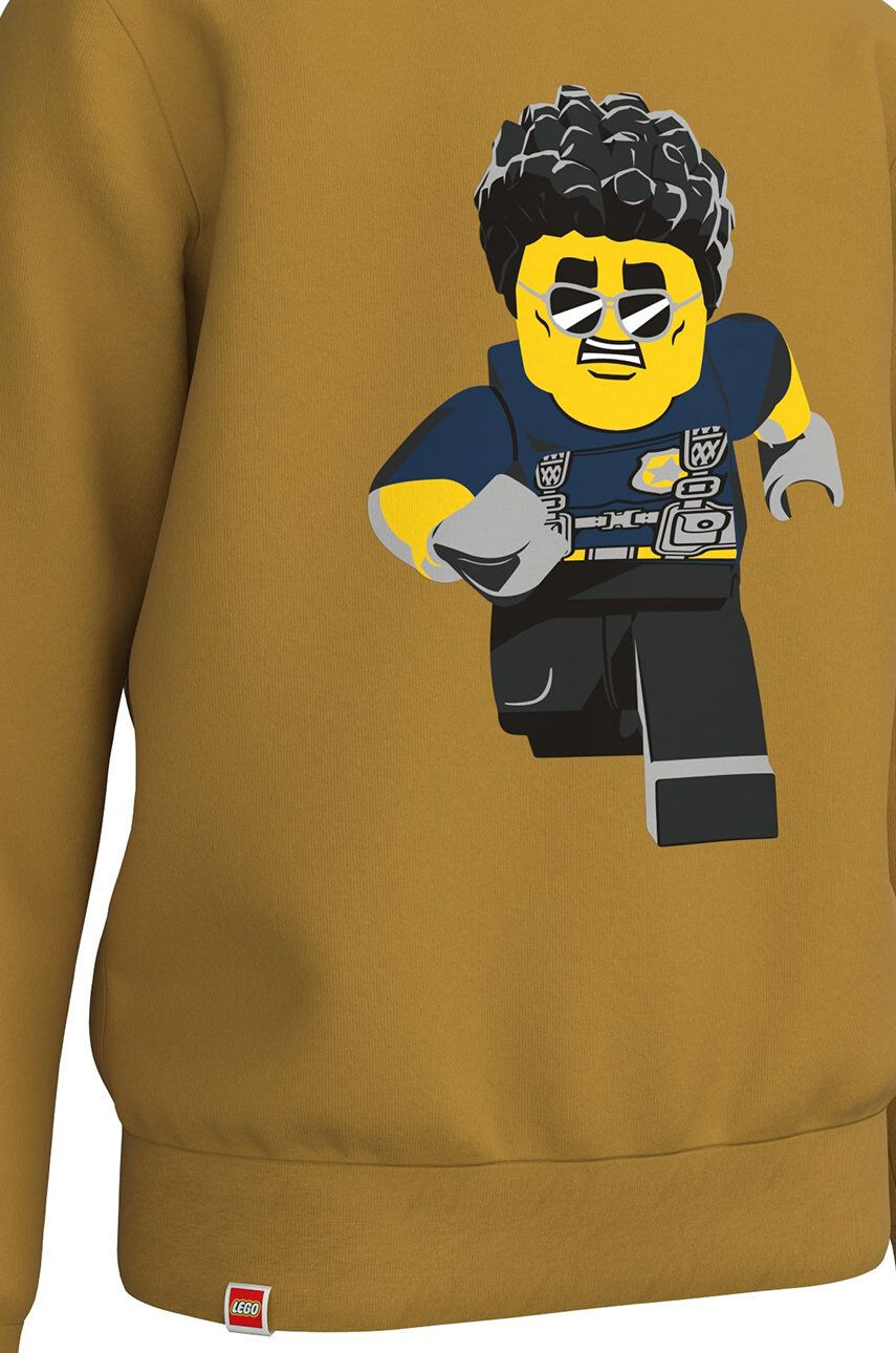 Lego Wear hanorac de bumbac pentru copii culoarea galben cu imprimeu - Pled.ro