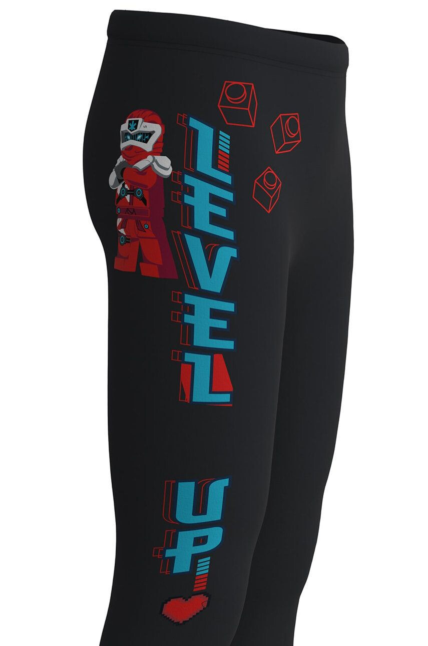 Lego Wear leggins din bumbac pentru copii culoarea negru cu imprimeu - Pled.ro