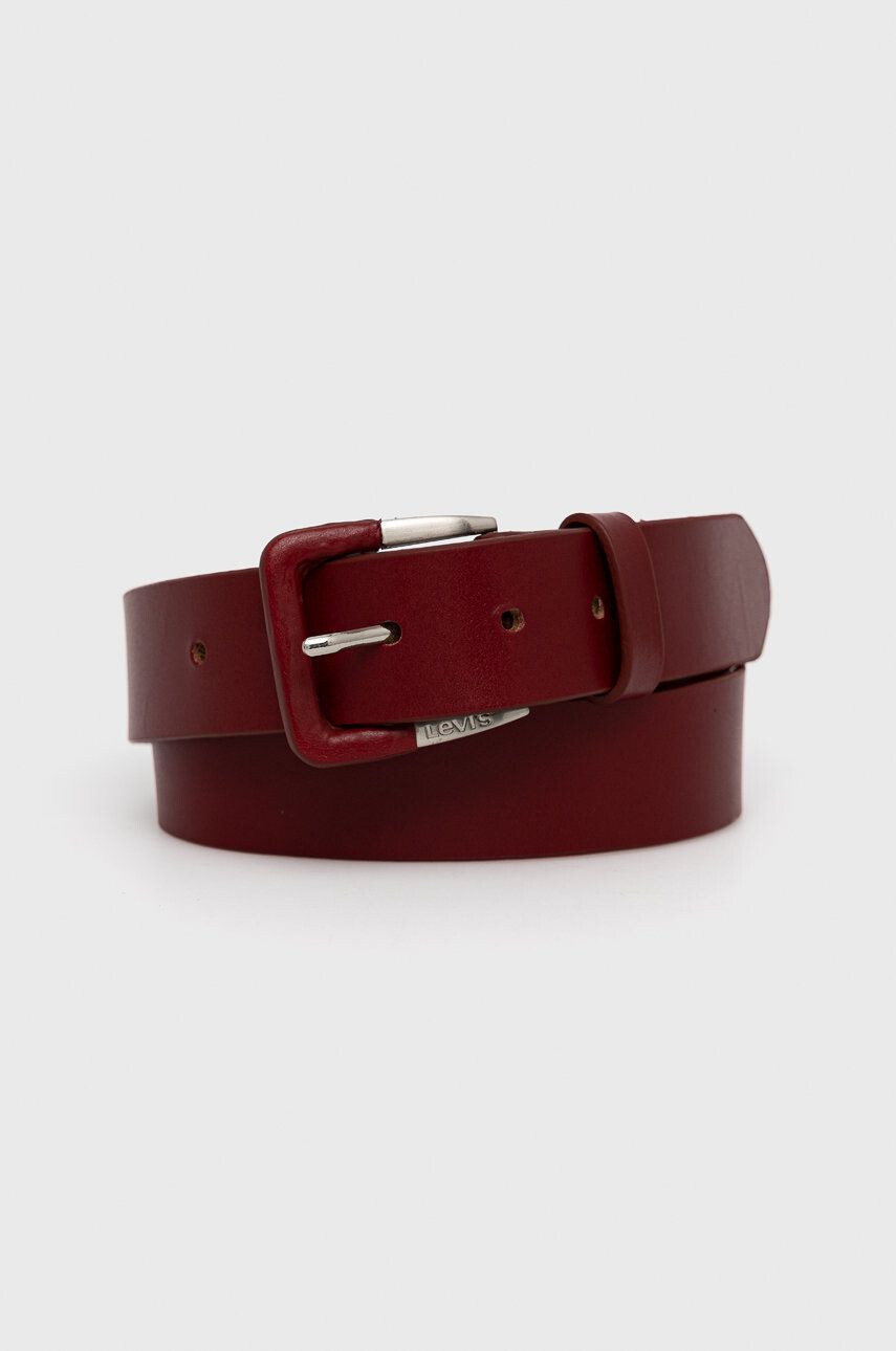 Levi's Curea de piele femei culoarea bordo - Pled.ro