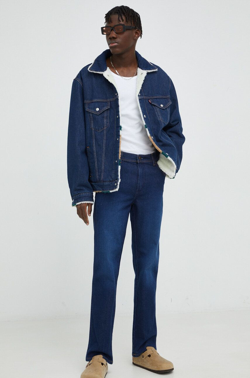 Levi's geacă reversibilă barbati culoarea albastru marin de tranzitie oversize - Pled.ro