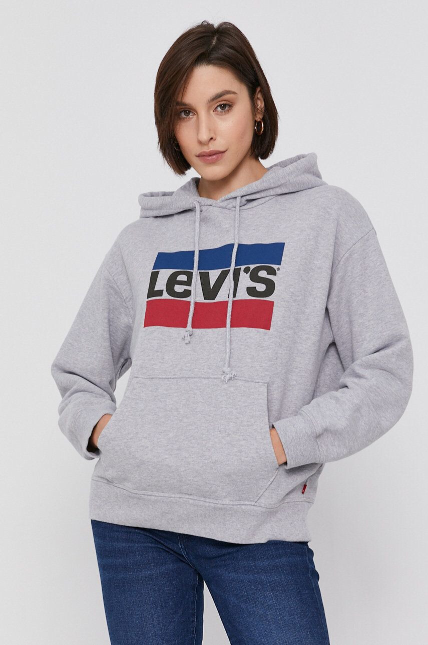 Levi's hanorac de bumbac femei culoarea gri cu imprimeu 18487.0059-Greys - Pled.ro