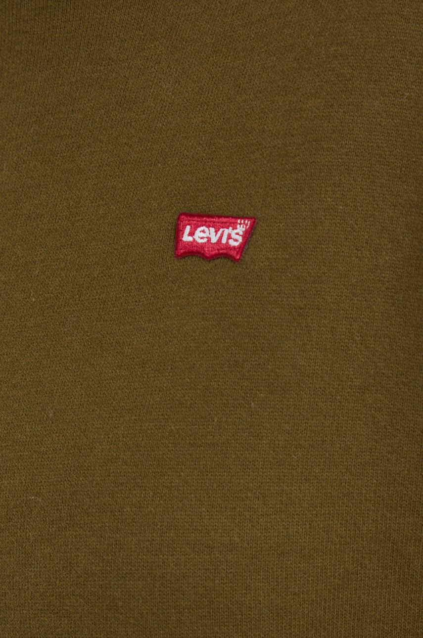 Levi's hanorac de bumbac femei culoarea verde neted - Pled.ro