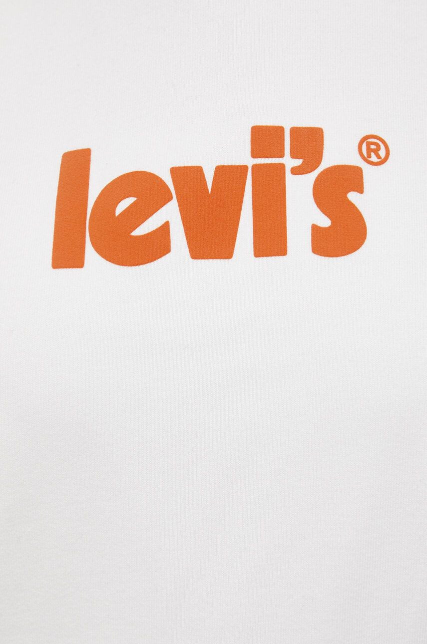 Levi's Hanorac de bumbac femei culoarea alb cu imprimeu - Pled.ro