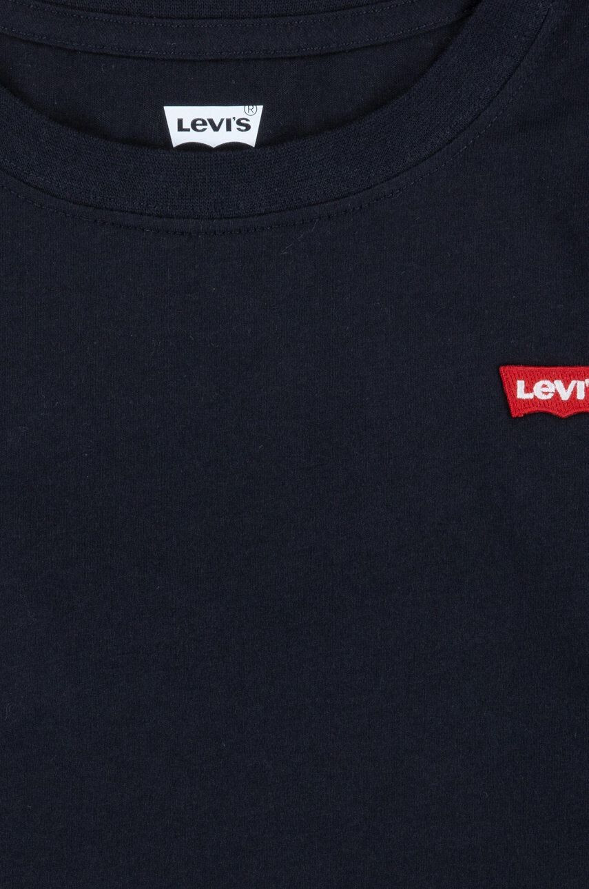 Levi's Longsleeve copii culoarea negru material neted - Pled.ro