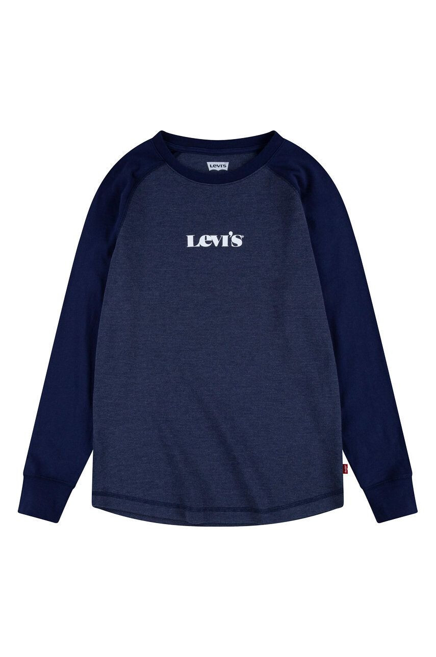 Levi's Longsleeve copii culoarea albastru marin cu imprimeu - Pled.ro