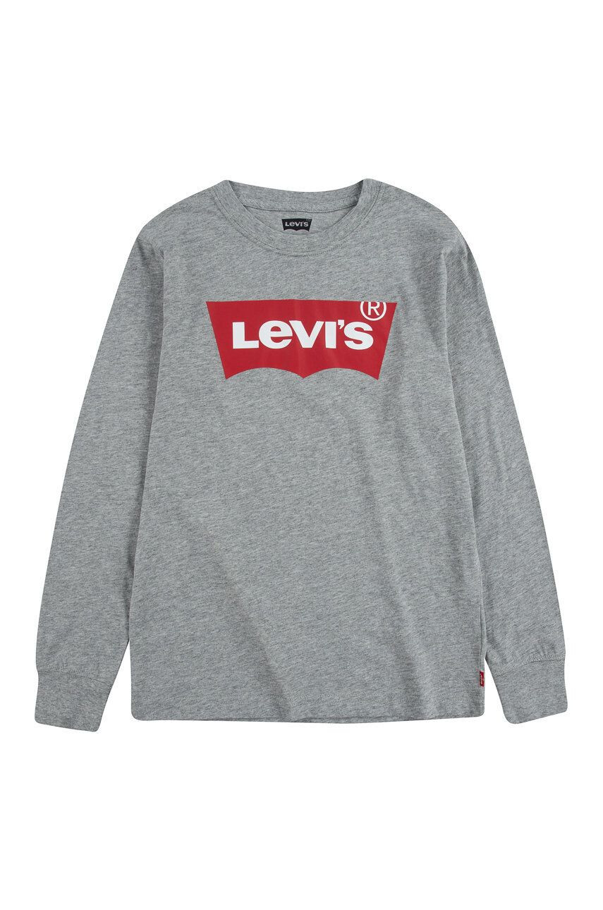 Levi's Longsleeve copii culoarea gri cu imprimeu - Pled.ro