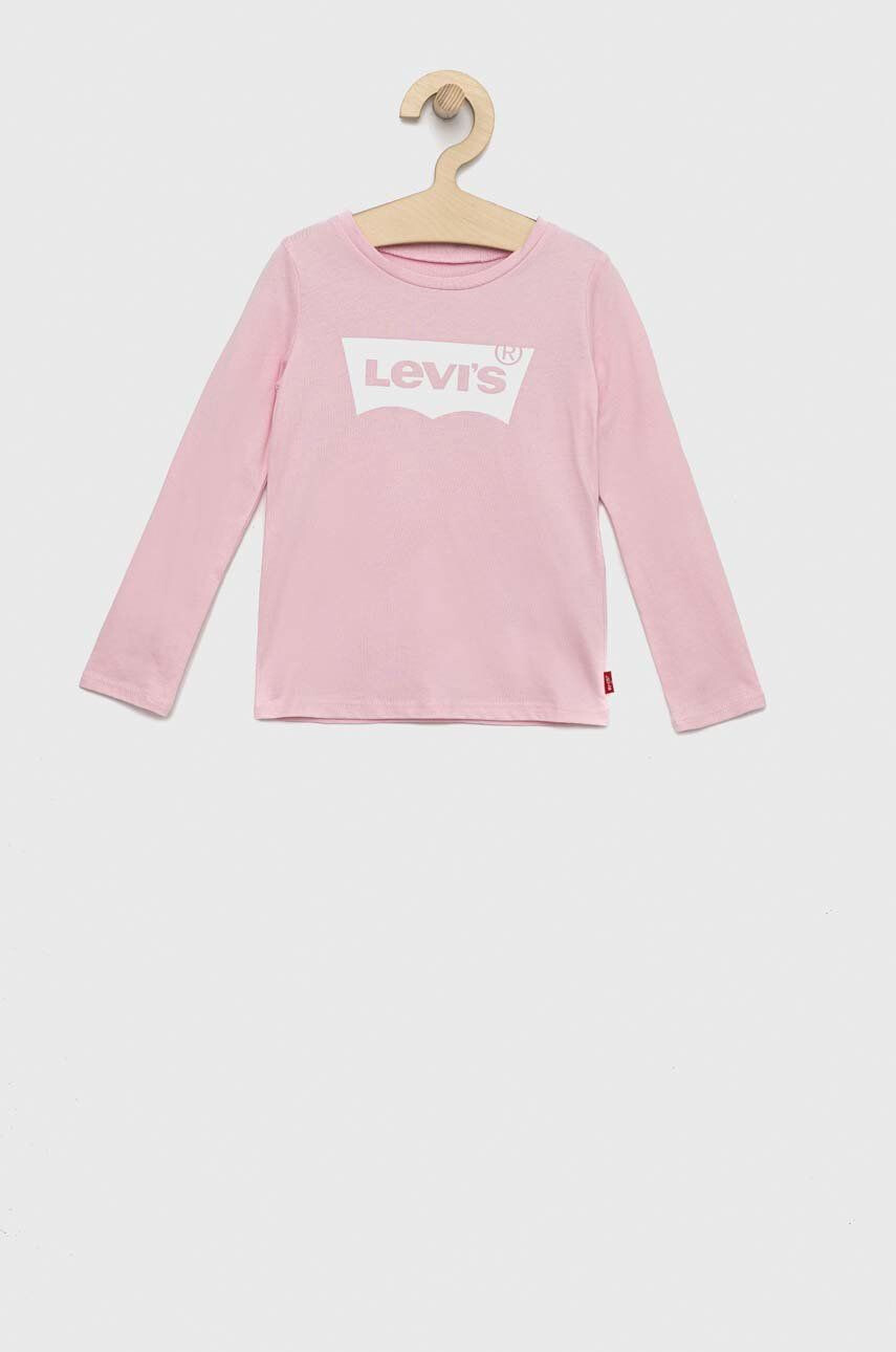 Levi's longsleeve din bumbac pentru copii culoarea roz - Pled.ro