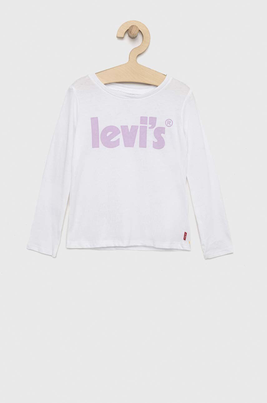 Levi's longsleeve din bumbac pentru copii culoarea alb - Pled.ro