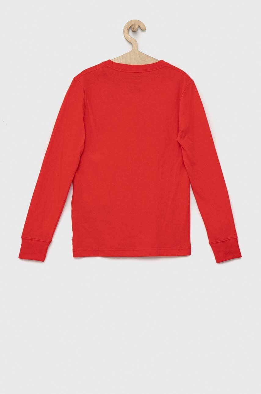 Levi's longsleeve din bumbac pentru copii culoarea rosu cu imprimeu - Pled.ro