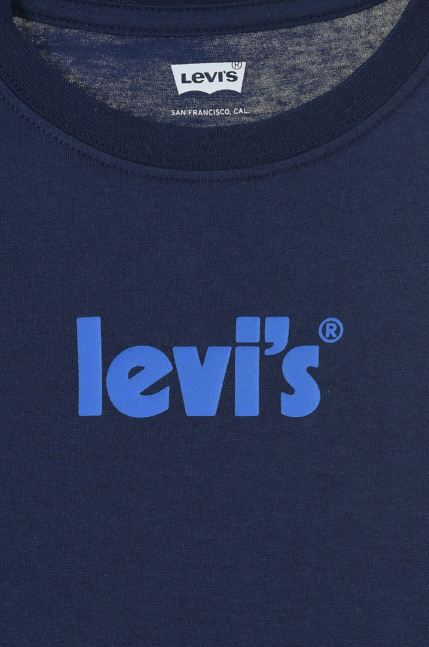 Levi's longsleeve din bumbac pentru copii culoarea albastru marin cu imprimeu - Pled.ro