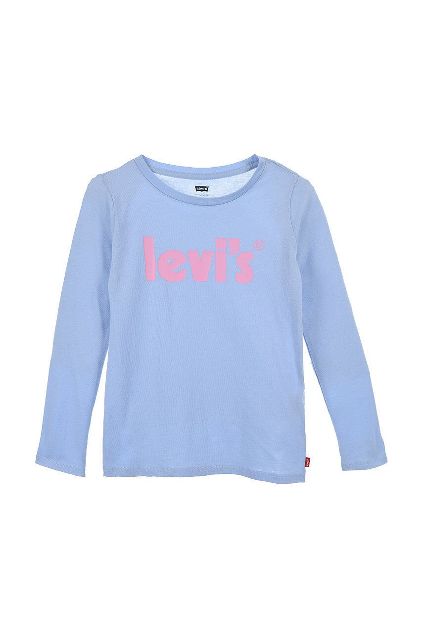 Levi's longsleeve din bumbac pentru copii culoarea violet cu imprimeu - Pled.ro