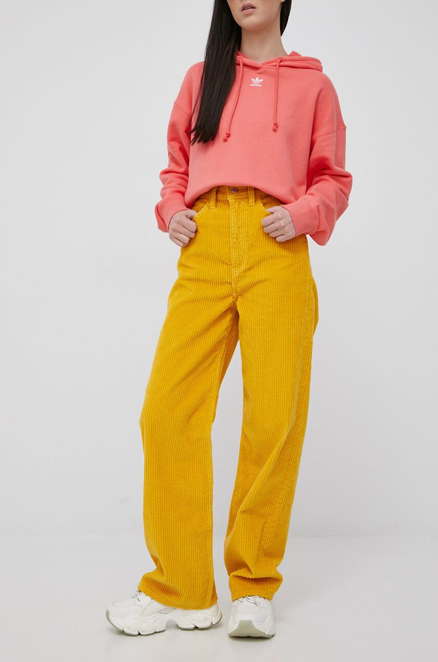 Levi's pantaloni de catifea cord X Simpson femei culoarea galben drept high waist - Pled.ro