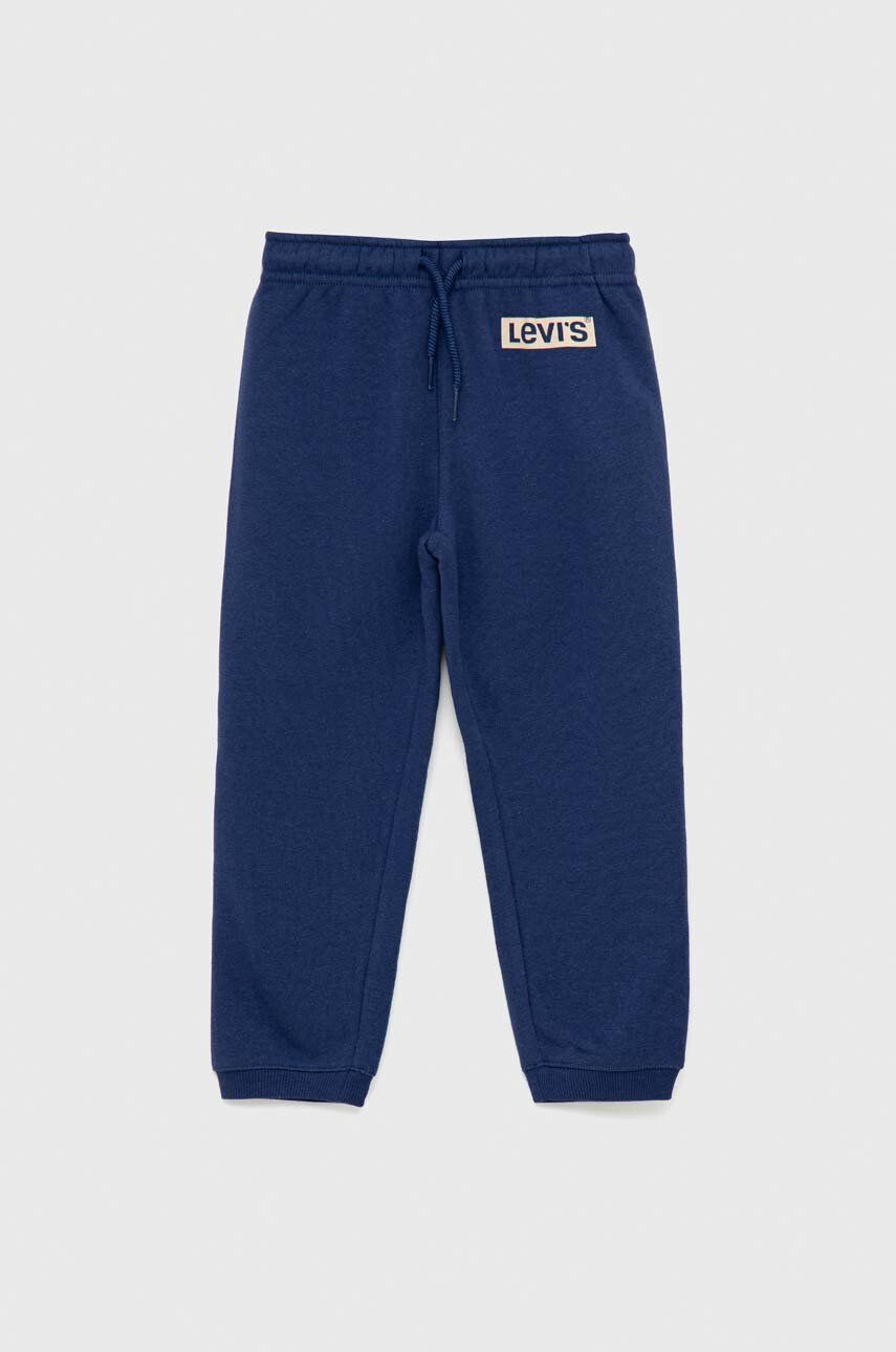 Levi's pantaloni de trening pentru copii culoarea albastru marin cu imprimeu - Pled.ro