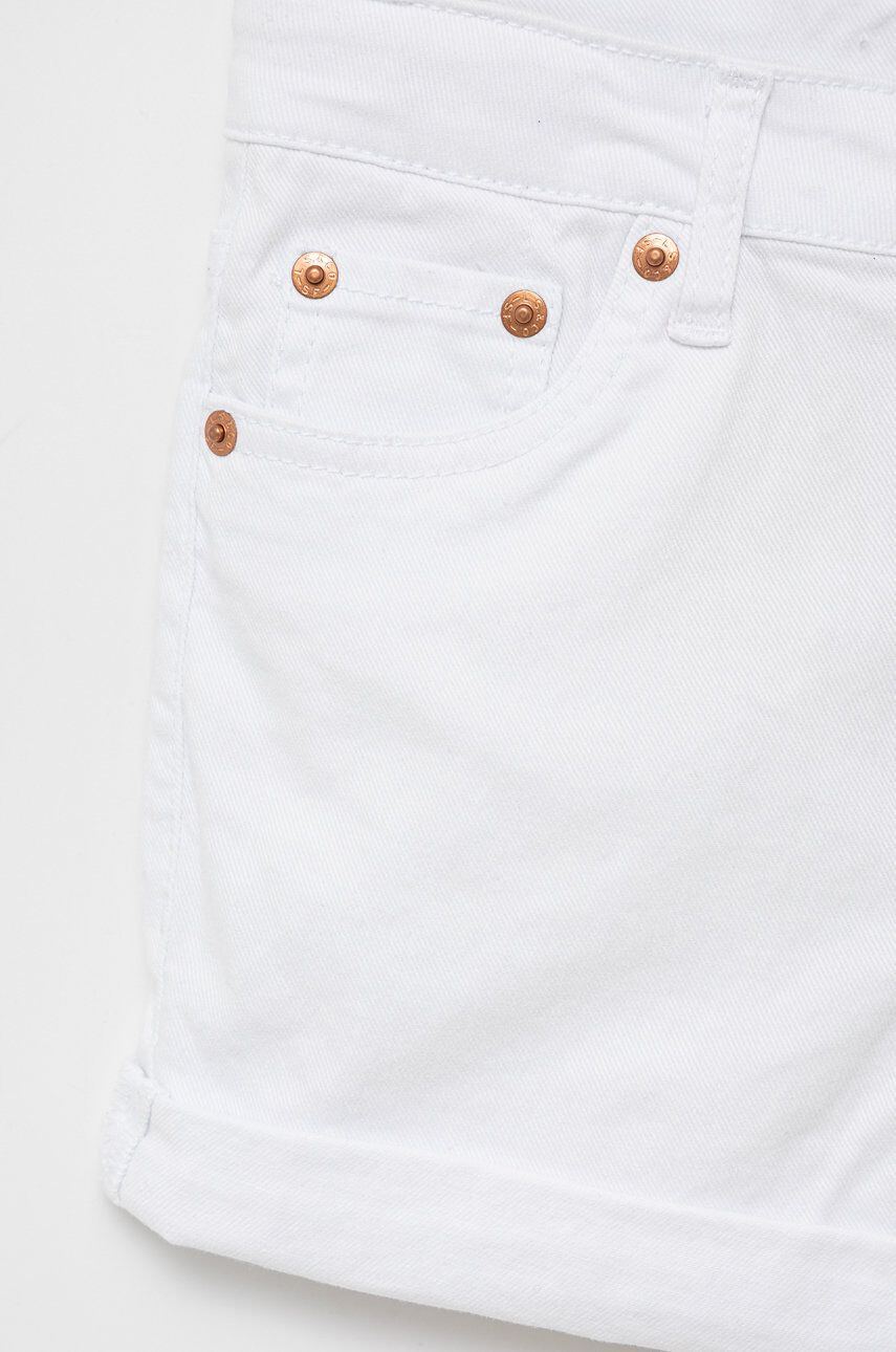 Levi's pantaloni scurti culoarea alb neted - Pled.ro